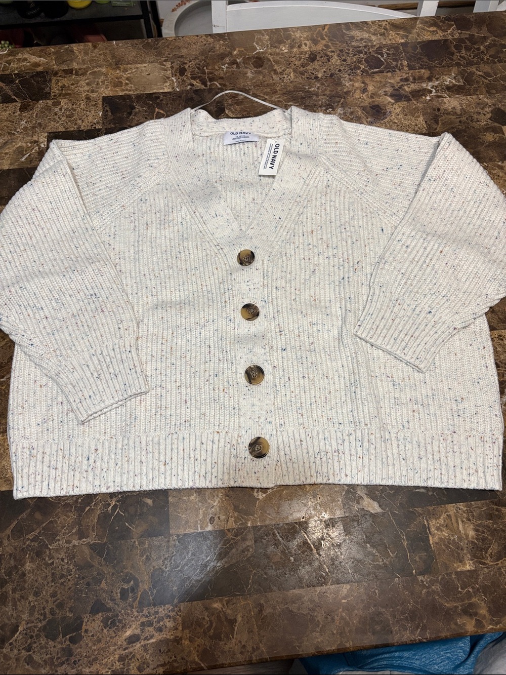 NIB Old Navy Cream Speckled Button-Front Cardigan XLsz